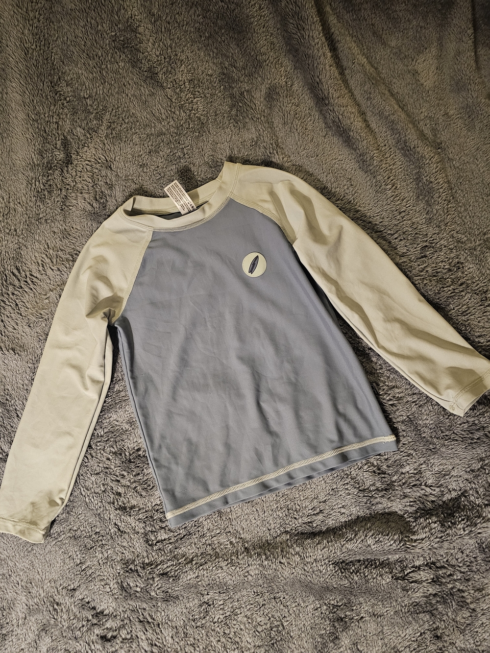 Kids Long Sleeve Rash Guard - Light Blue & Pale Green Size 4t